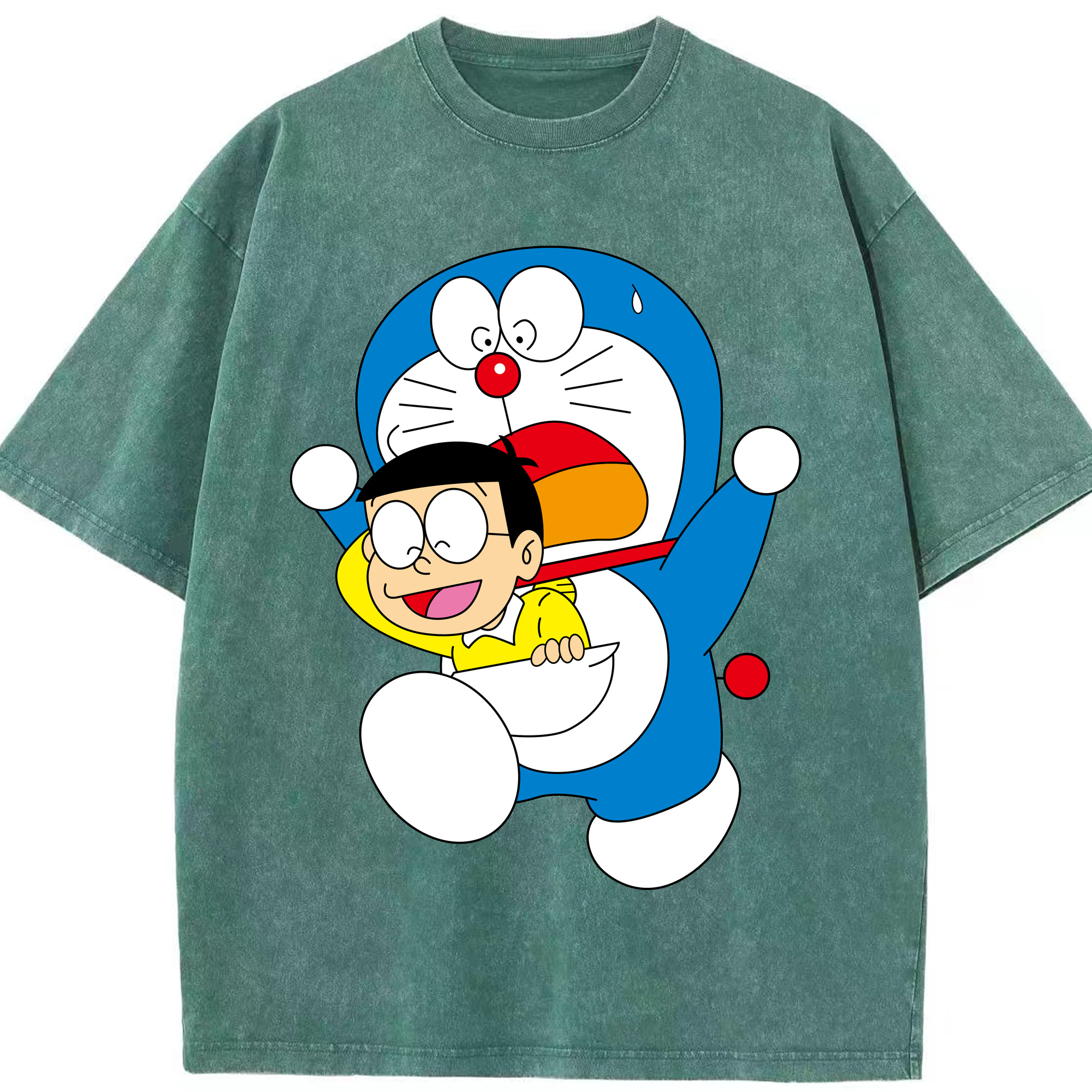 （画像用） ドラえもん Doraemon 綿100% ヴィンテージ風 半袖Tシャツ（フロントプリント）
